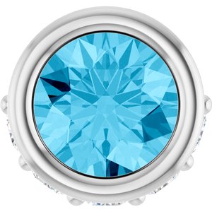 Sterling Silver Natural Aquamarine & .07 CTW Natural Diamond Pendant