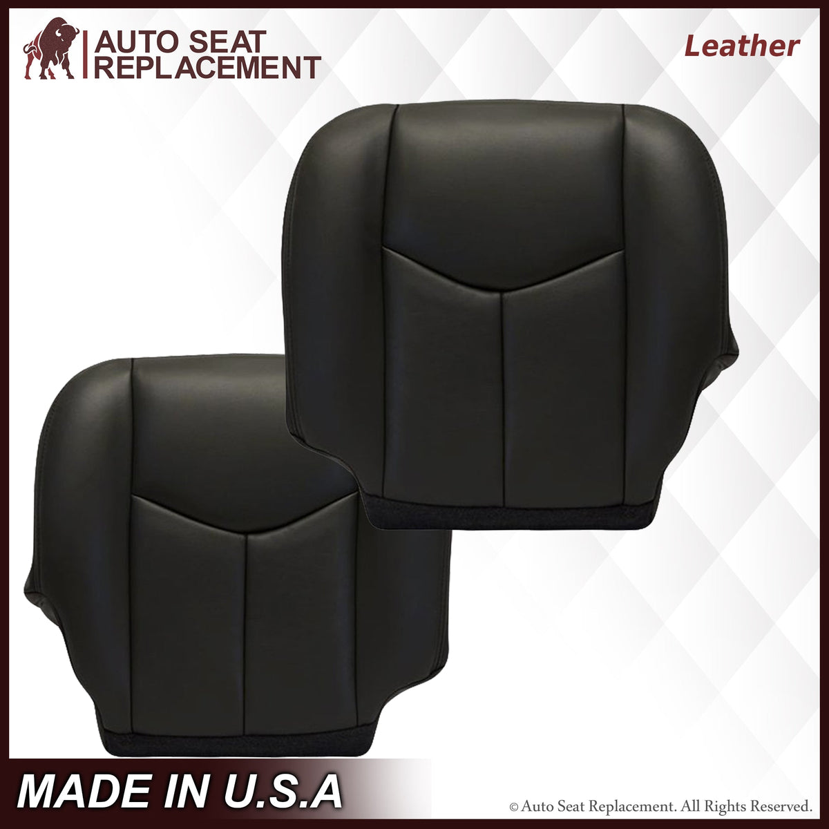 2003-2007 Chevy Silverado/Avalanche Seat Cover in Dark Gray: Choose Leather or Vinyl