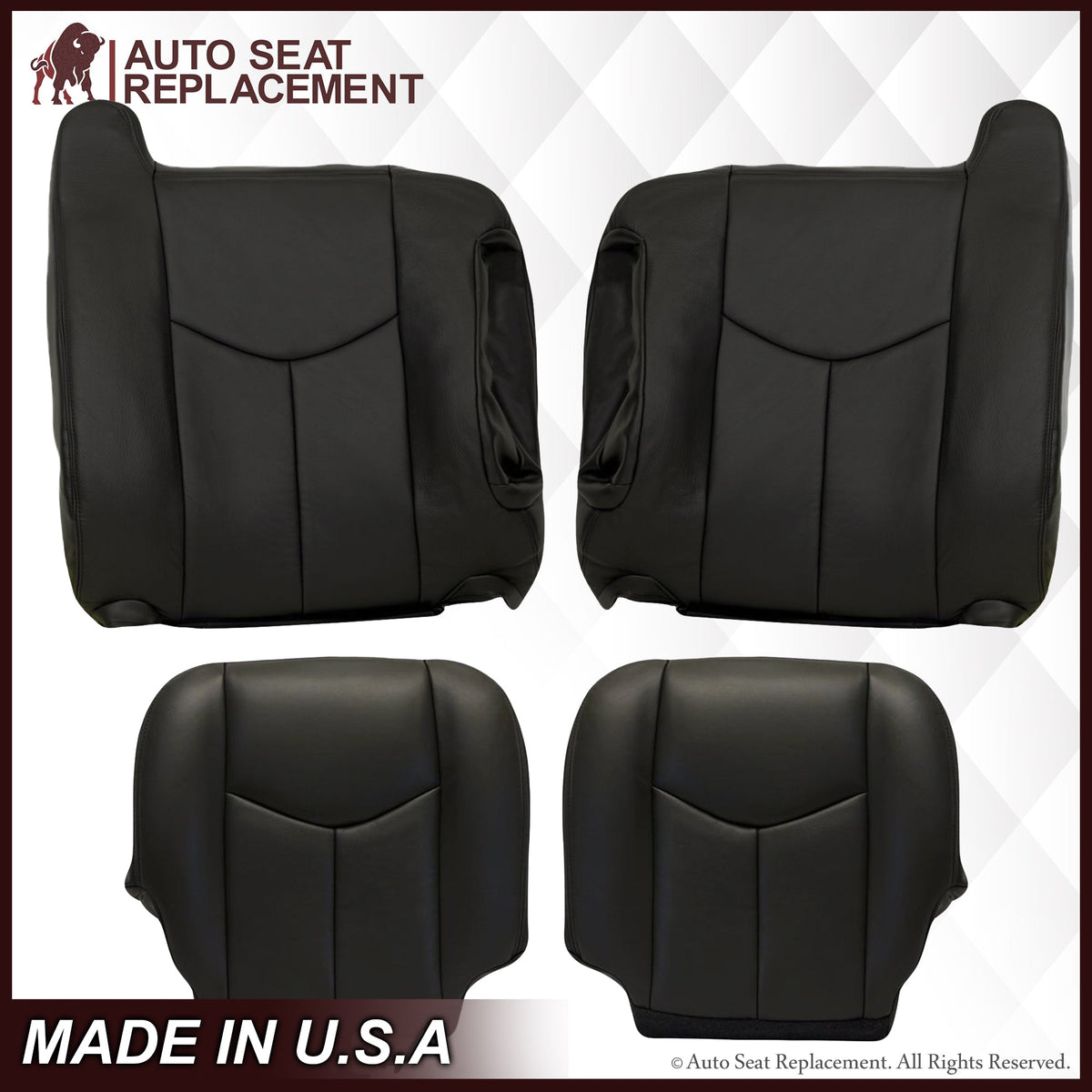 2003-2007 Chevy Silverado/Avalanche Seat Cover in Dark Gray: Choose Leather or Vinyl