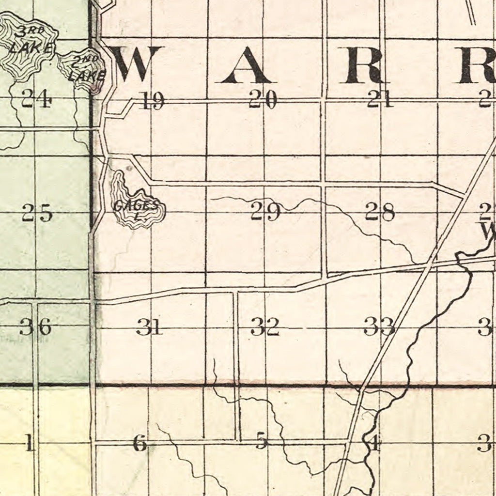 Vintage Map of Lake County, Illinois 1885