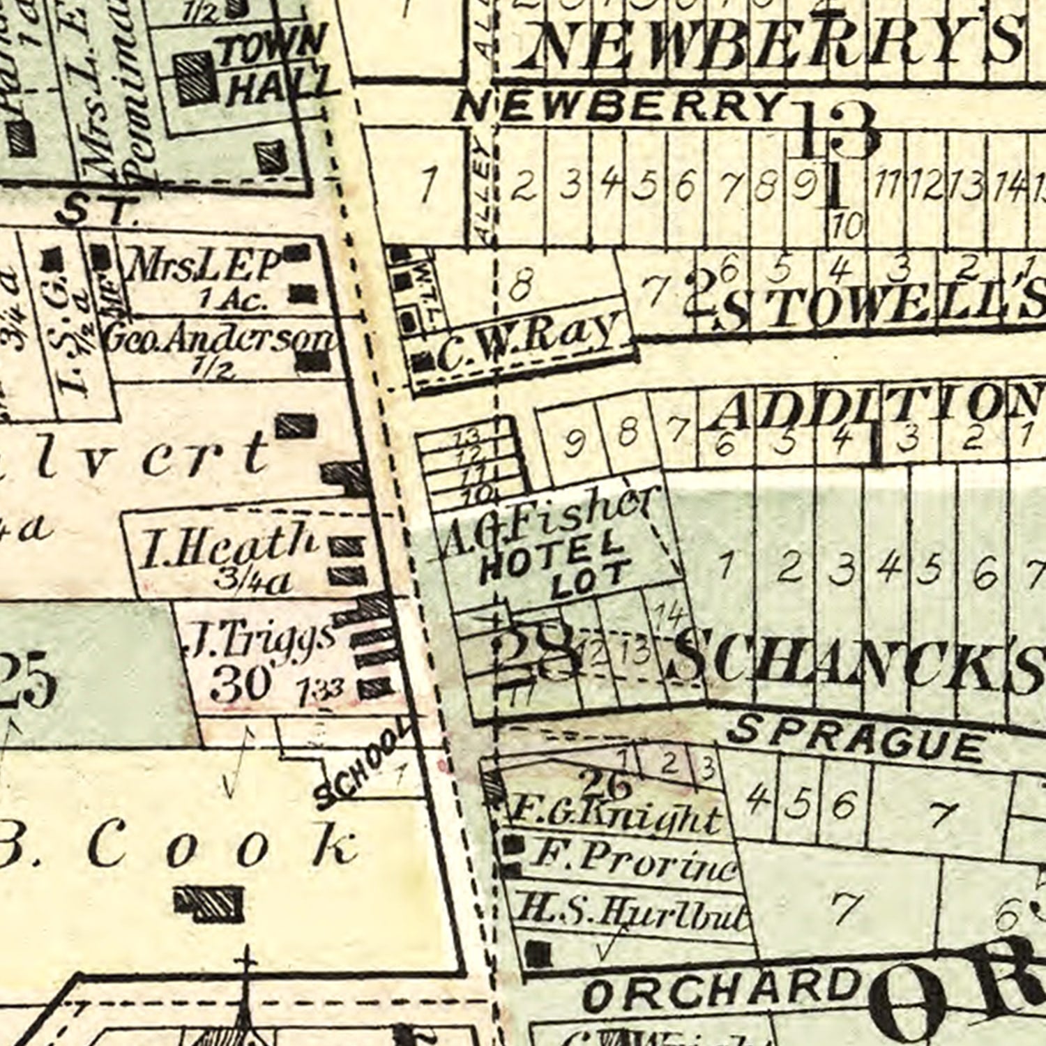 Vintage Map of Libertyville, Illinois 1885
