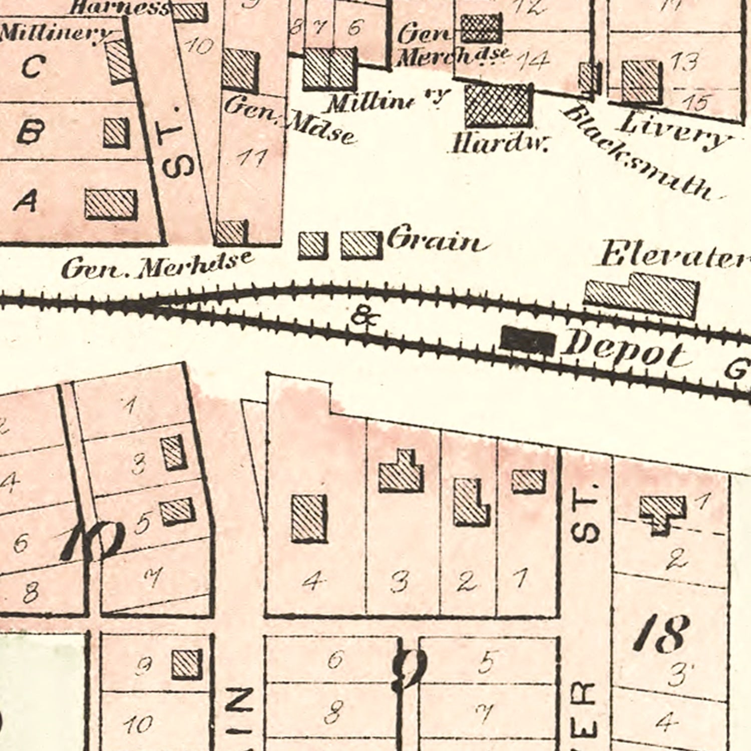 Vintage Map of Robinson, Kansas 1887