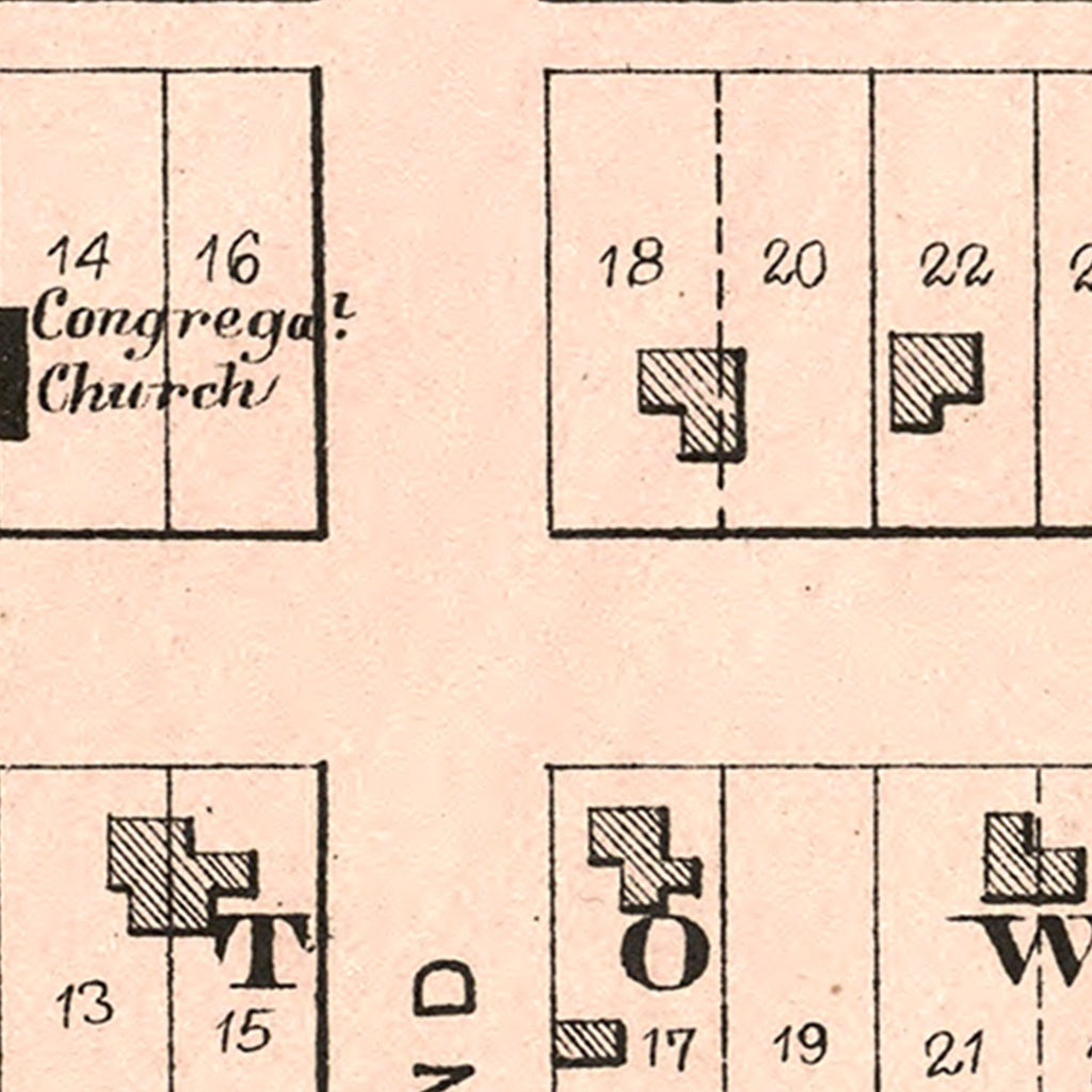 Vintage Map of Hamlin, Kansas 1887