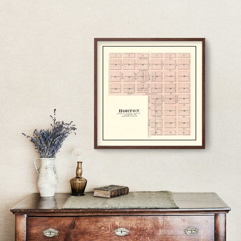 Vintage Map of Horton, Kansas 1887