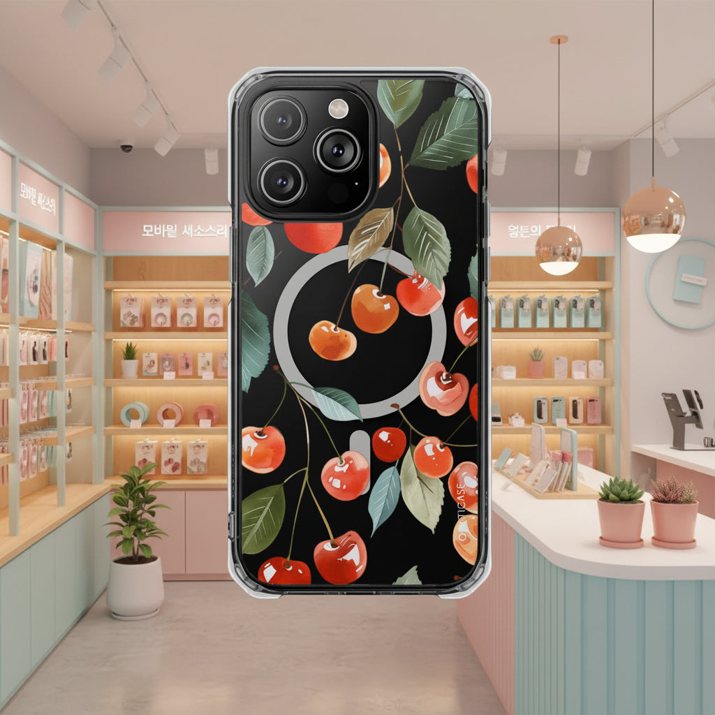 Cute Cherries Magnetic Clear Case for iPhone Series