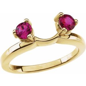 14K Yellow Natural Ruby Wrap-Style Ring Enhancer