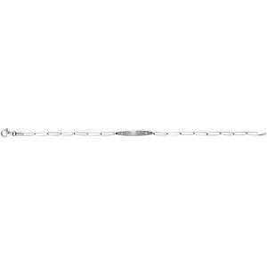 14K White Gold .015 CTW Natural Diamond Engravable Curved Bar 7" Bracelet – image 2