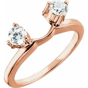 14K Rose 1/2 CTW Natural Diamond Wrap-Style Enhancer