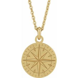 14K Yellow Compass 20" Necklace