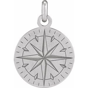 Sterling Silver Compass Pendant