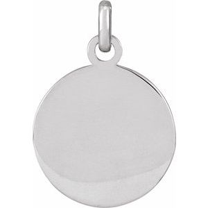 14K White Compass Pendant