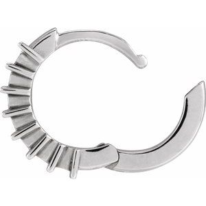 Sterling Silver Accented Channel-Set 15 mm Hinged Hoop Earring – image 3