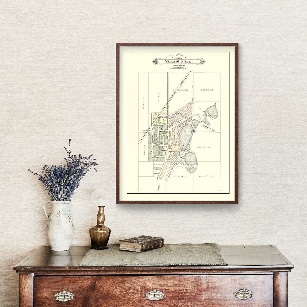 Vintage Map of Otisville, Michigan 1889