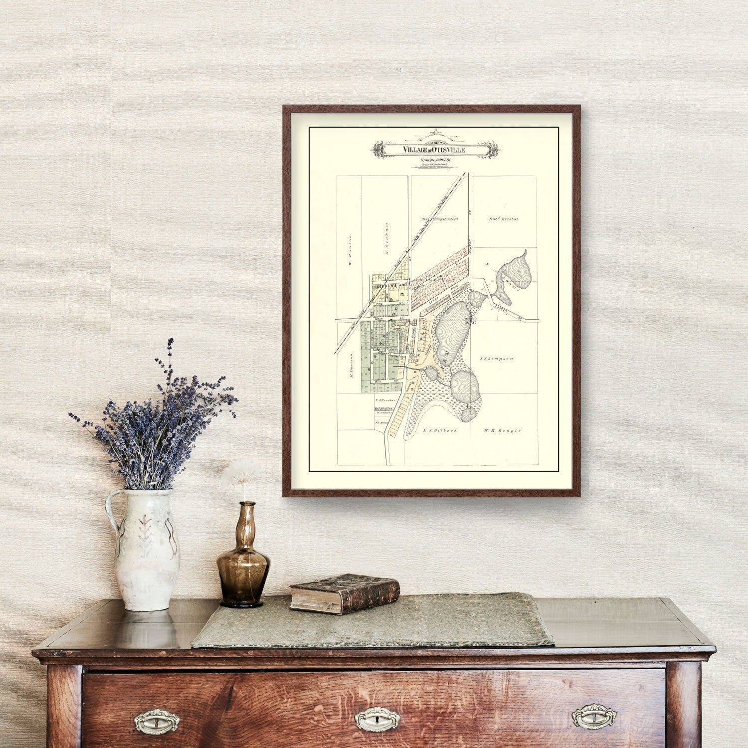 Vintage Map of Otisville, Michigan 1889