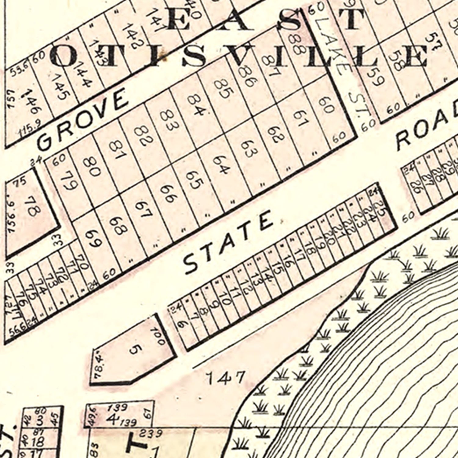 Vintage Map of Otisville, Michigan 1889