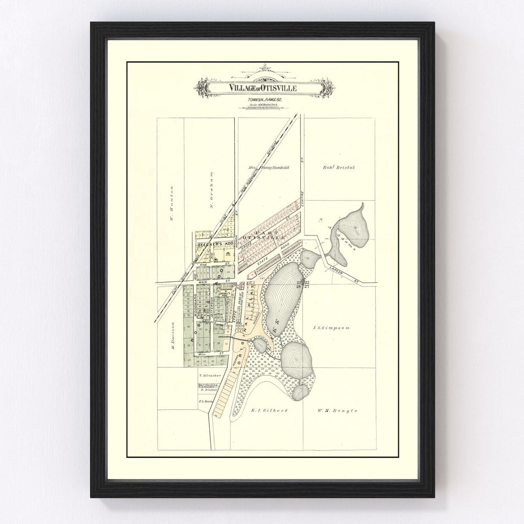 Vintage Map of Otisville, Michigan 1889