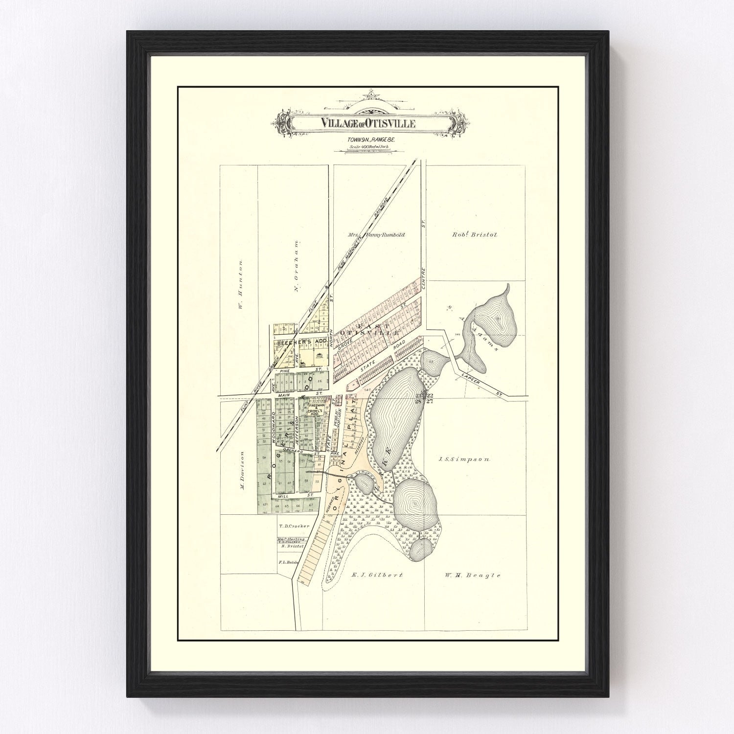 Vintage Map of Otisville, Michigan 1889