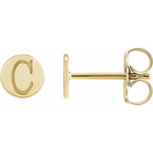 14K Yellow 5 mm Engravable Disc Earring