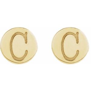 14K Yellow 5 mm Engravable Disc Earring