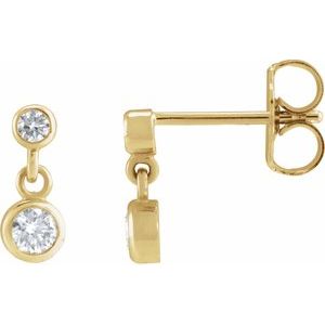 14K Yellow Gold 1/4 CTW Natural Diamond Two-Stone Earrings