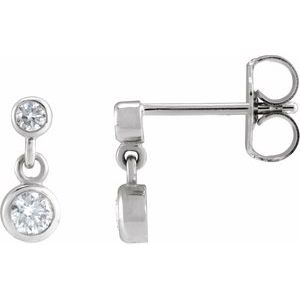 14K White Gold 1/4 CTW Natural Diamond Two-Stone Earrings