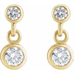14K Yellow Gold 1/4 CTW Natural Diamond Two-Stone Earrings – image 2