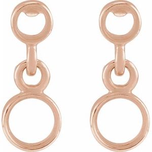 14K Rose Gold 3 mm Round Bezel-Set Earring Mounting – image 2