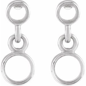 Platinum 3 mm Round Bezel-Set Earring Mounting – image 2