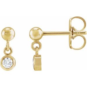 Sterling Silver Lab-Grown Emerald Bezel-Set Earrings – image 3