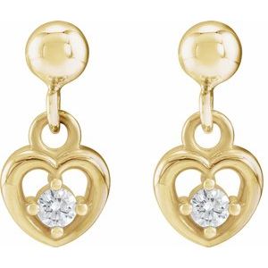 Sterling Silver 2 mm Round Accented Heart Earring Mounting – image 2