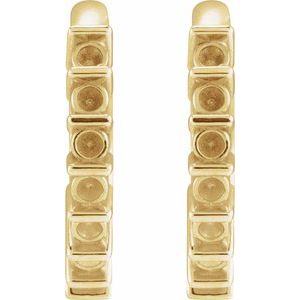 14K Yellow Gold Accented Channel-Set 10.7 mm Hinged Hoop Earring – image 2