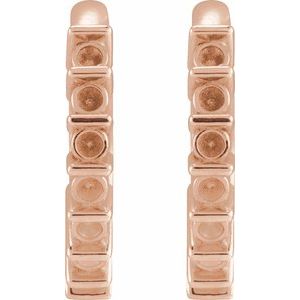 14K Rose Gold Accented Channel-Set 10.7 mm Hinged Hoop Earring – image 2