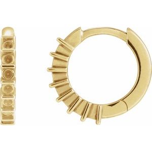 14K Yellow Gold Accented Channel-Set 15 mm Hinged Hoop Earring