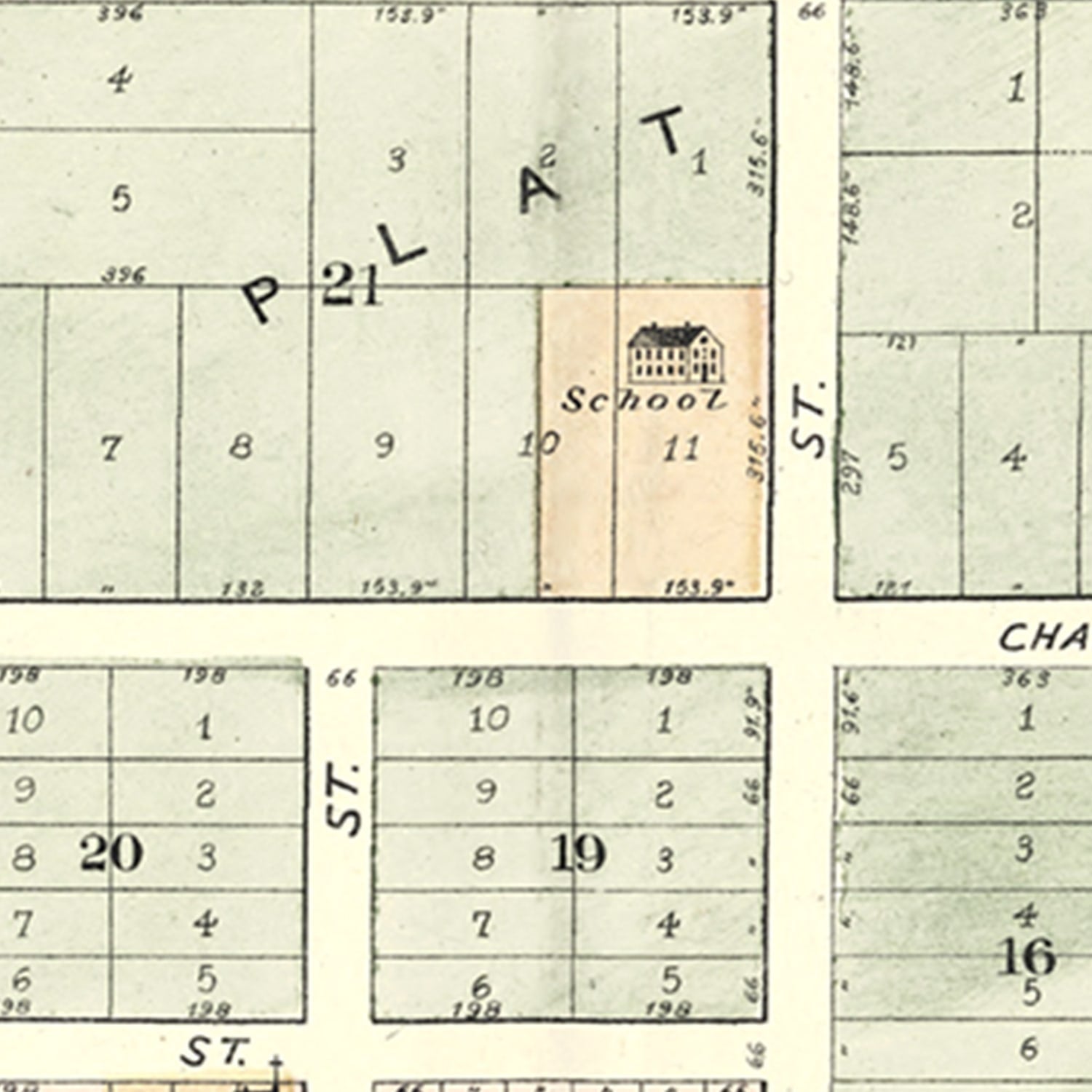 Vintage Map of Flushing, Michigan 1889