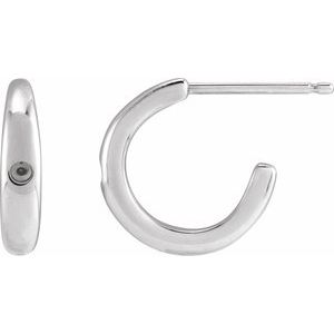 Sterling Silver Accented 12 mm Hoop Earring Mounting