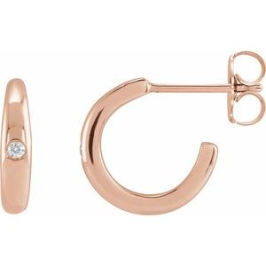 14K Rose Gold .03 CTW Natural Diamond 12 mm Hoop Earrings
