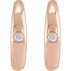 14K Rose Gold .03 CTW Natural Diamond 12 mm Hoop Earrings – image 2