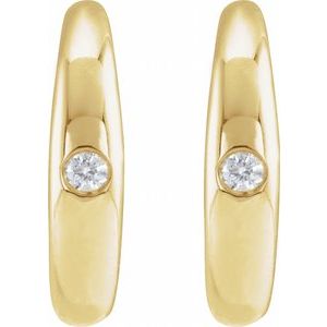 14K Yellow Gold .03 CTW Natural Diamond 12 mm Hoop Earrings – image 2