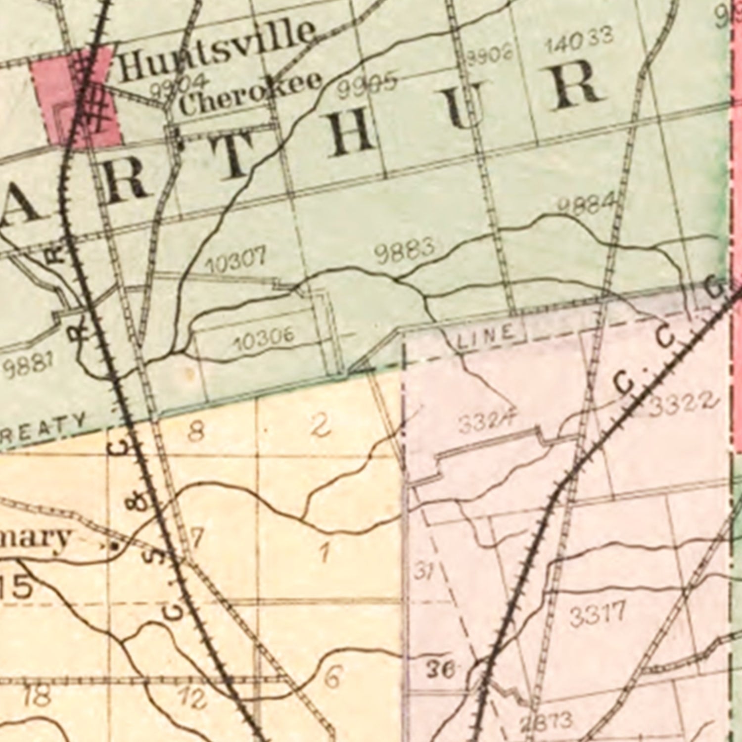 Vintage Map of Logan County, Ohio 1890