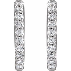 14K White Gold 1/3 CTW Lab-Grown Diamond 12.6 mm Hoop Earrings – image 2