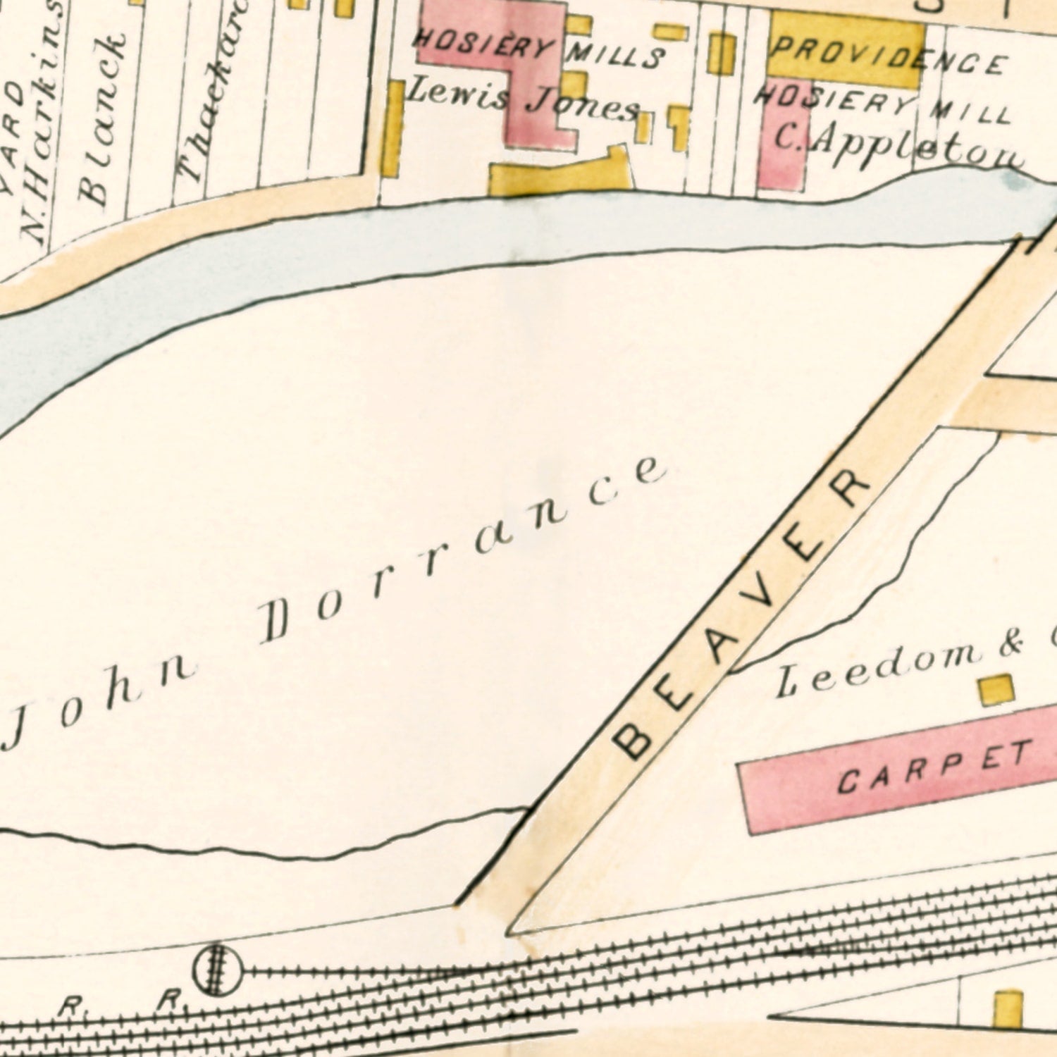 Vintage Map of Bristol, Pennsylvania 1891