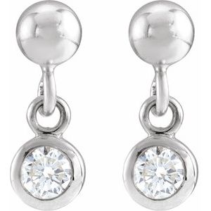 Sterling Silver 1/5 CTW Natural Diamond Bezel-Set Earrings – image 2