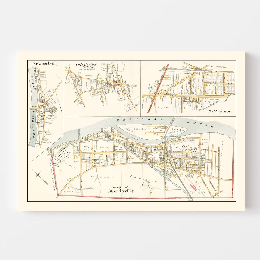Vintage Map of Morrisville, Pennsylvania 1891