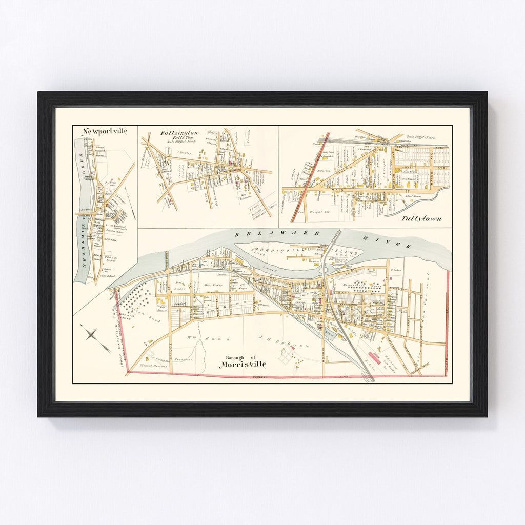 Vintage Map of Morrisville, Pennsylvania 1891