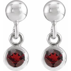 Sterling Silver Natural Mozambique Garnet Bezel-Set Earrings – image 2