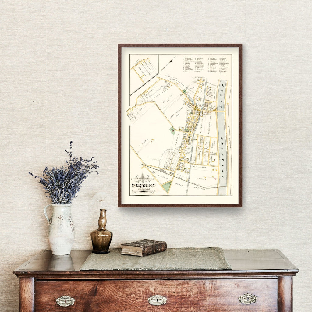 Vintage Map of Yardley, Pennsylvania 1891