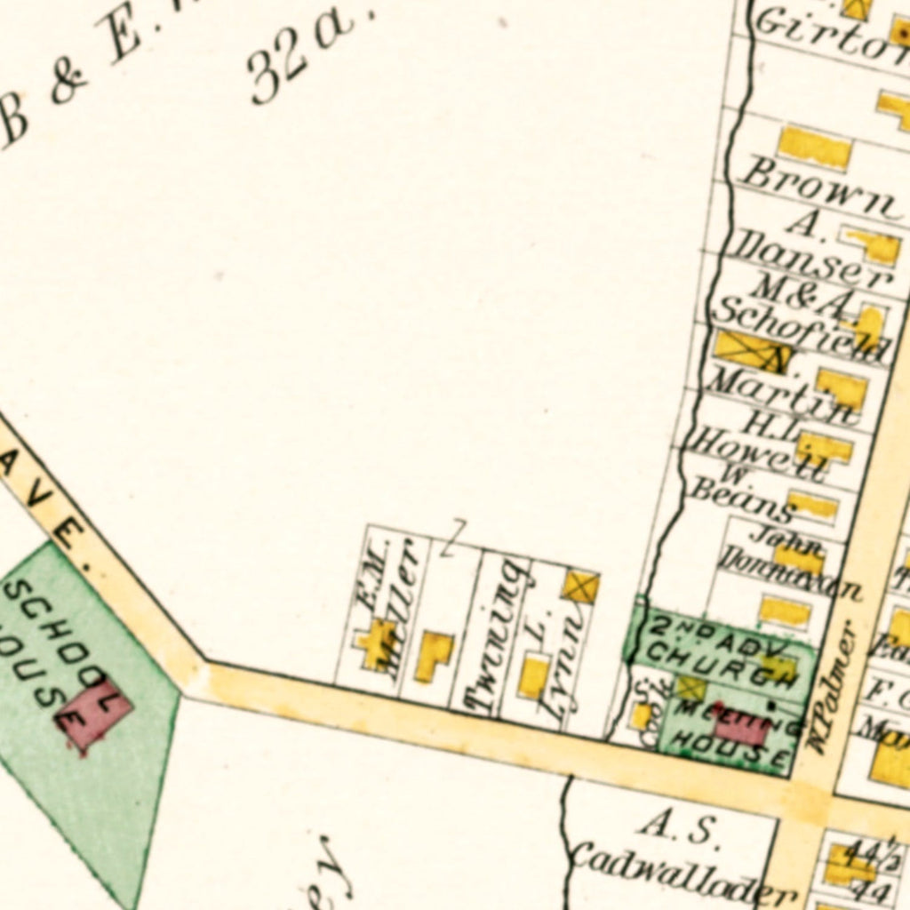 Vintage Map of Yardley, Pennsylvania 1891