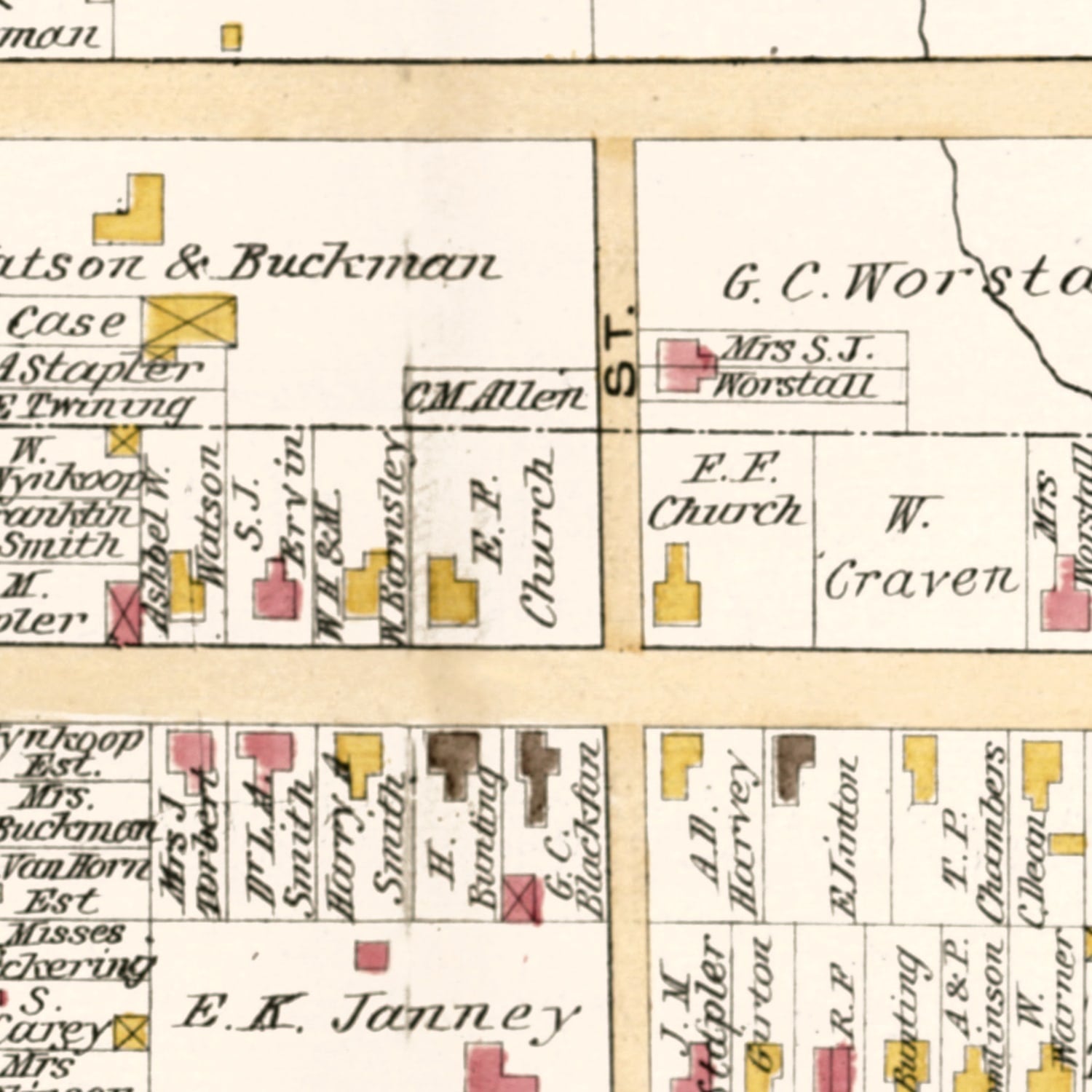 Vintage Map of Newtown, Pennsylvania 1891