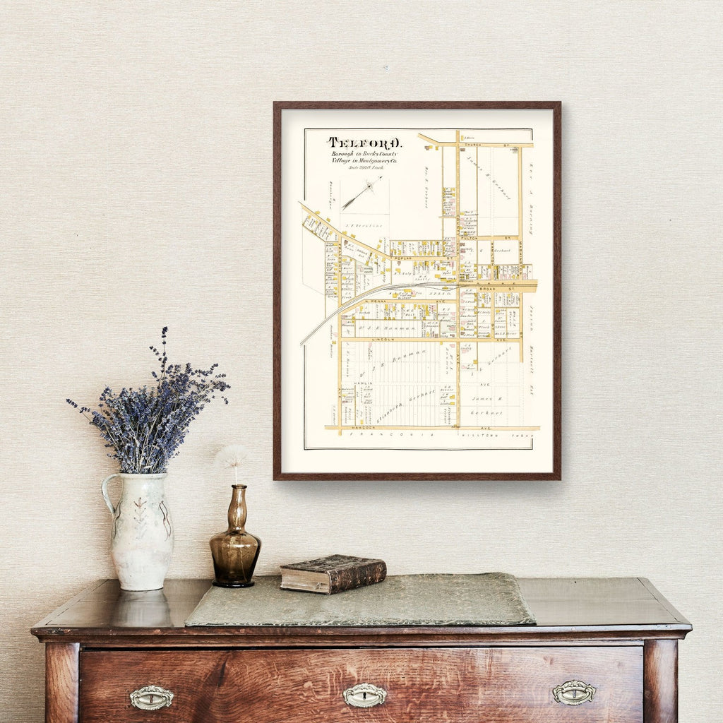 Vintage Map of Telford, Pennsylvania 1891