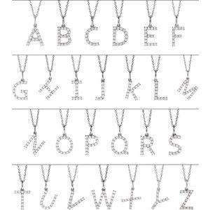 14K White Gold 1/3 CTW Lab-Grown Diamond Initial M Pendant